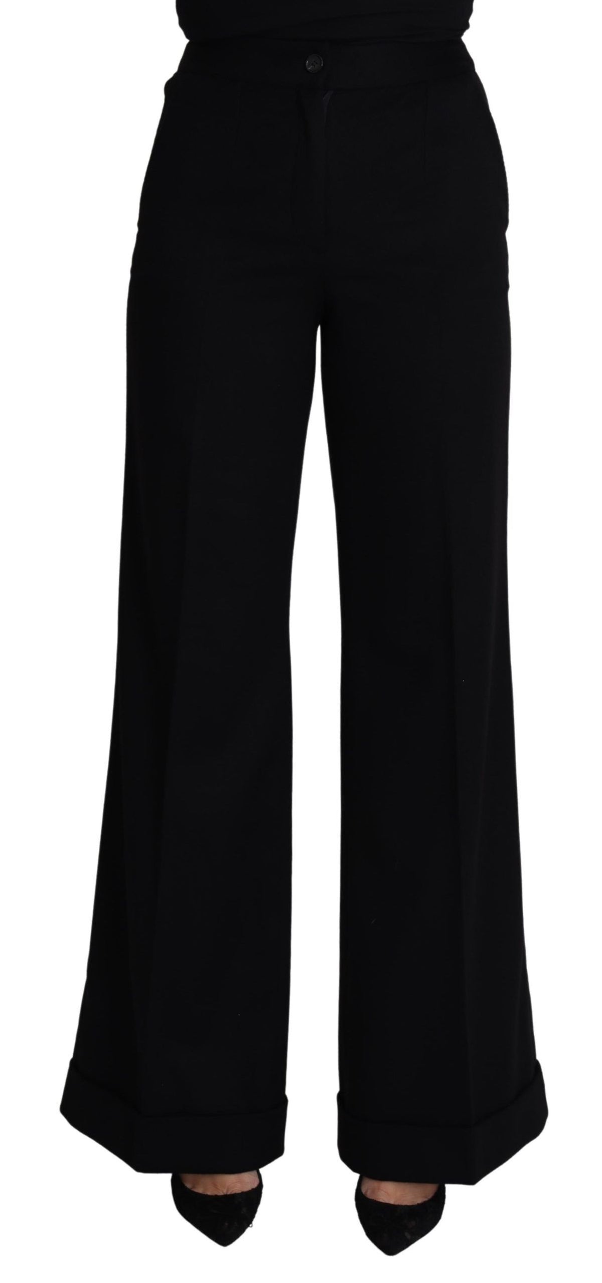 Pantalon large en cachemire noir Dolce &amp; Gabbana pour femme