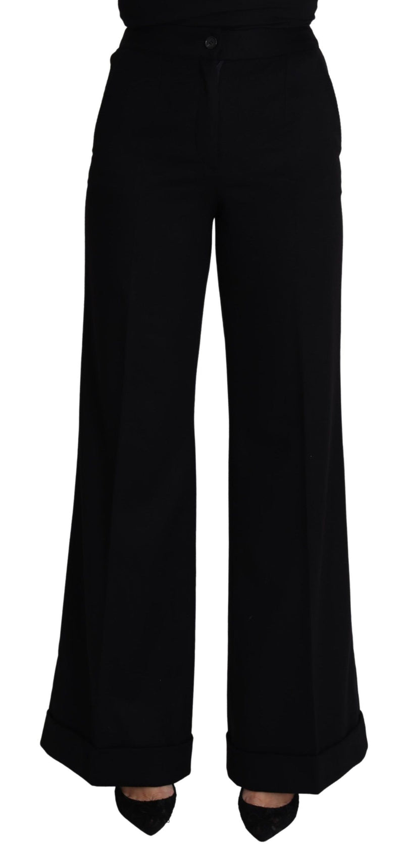Pantalon large en cachemire noir Dolce &amp; Gabbana pour femme