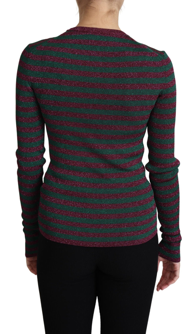 Pull en jersey à rayures multicolores et col rond de Dolce &amp; Gabbana