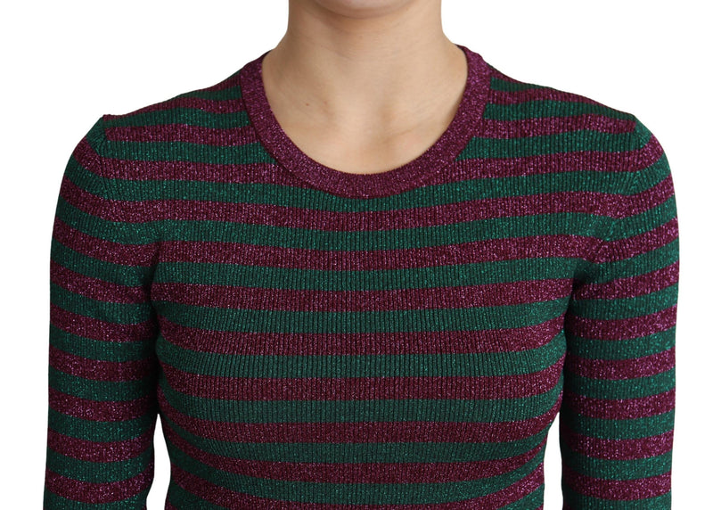 Pull en jersey à rayures multicolores et col rond de Dolce &amp; Gabbana