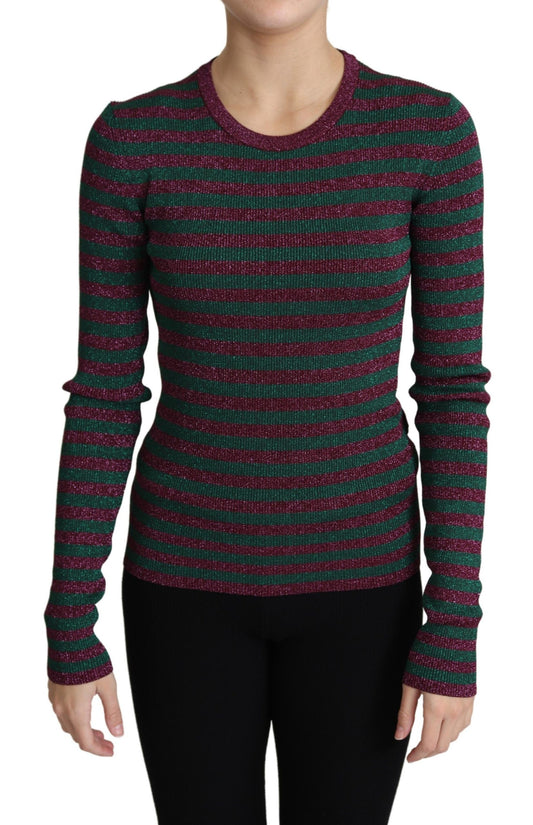 Pull en jersey à rayures multicolores et col rond de Dolce & Gabbana
