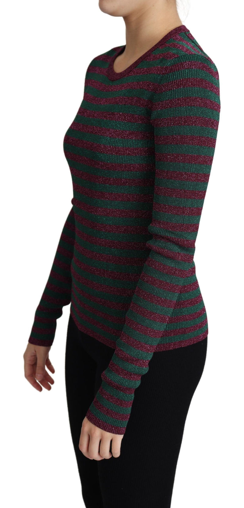 Pull en jersey à rayures multicolores et col rond de Dolce &amp; Gabbana