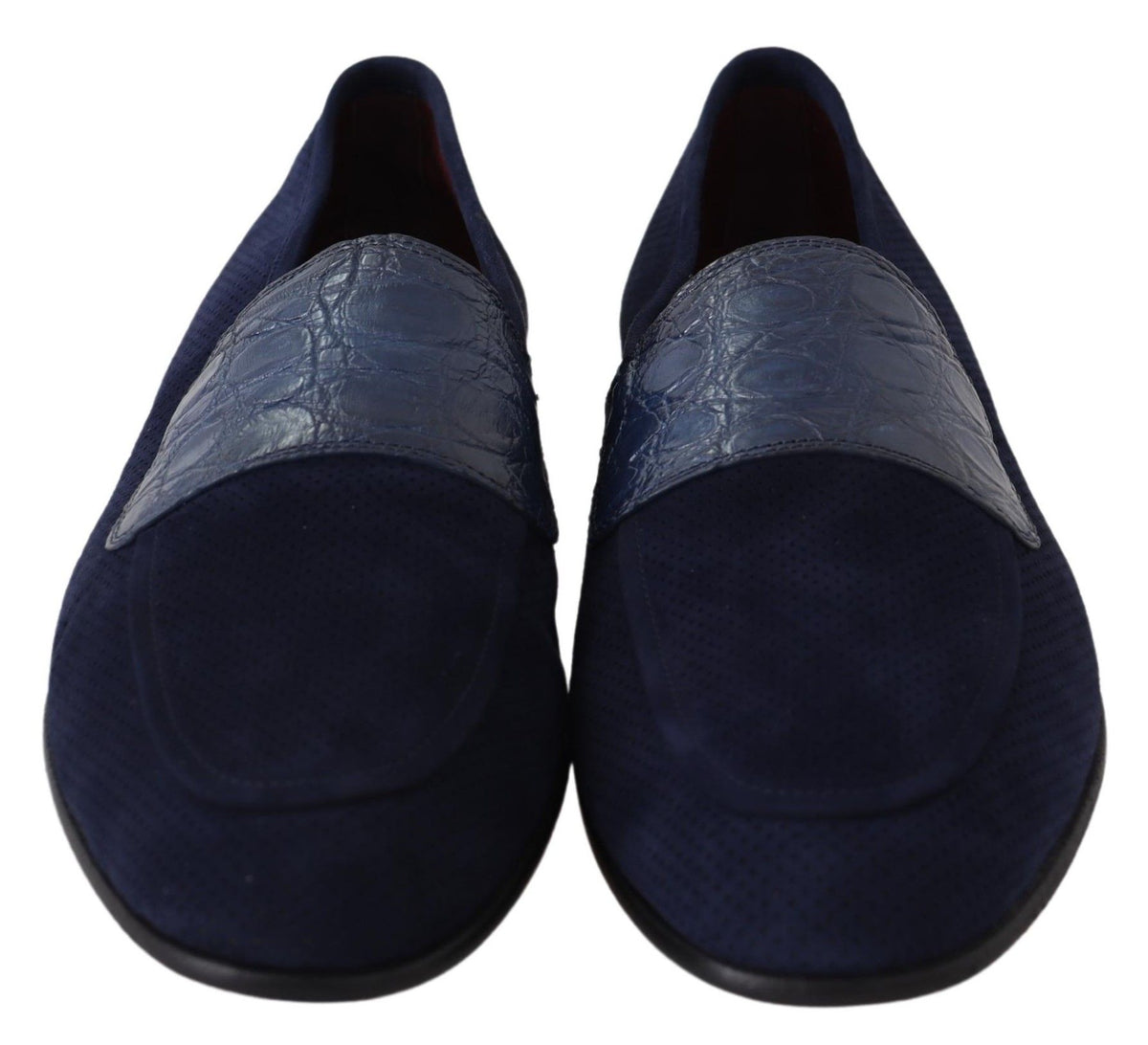 Mocassins Dolce &amp; Gabbana en daim bleu et caïman