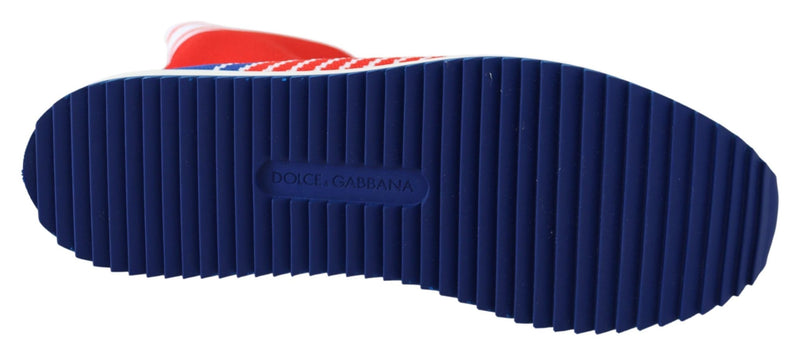 Baskets Dolce &amp; Gabbana Sorrento bleues et rouges avec logo, chaussettes et chaussures