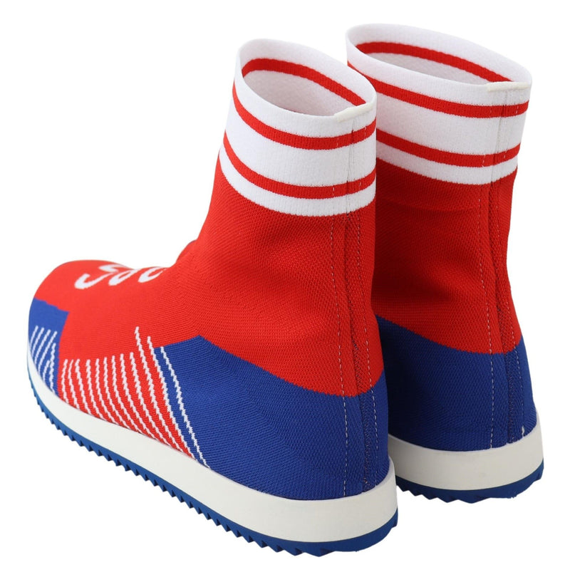 Baskets Dolce &amp; Gabbana Sorrento bleues et rouges avec logo, chaussettes et chaussures