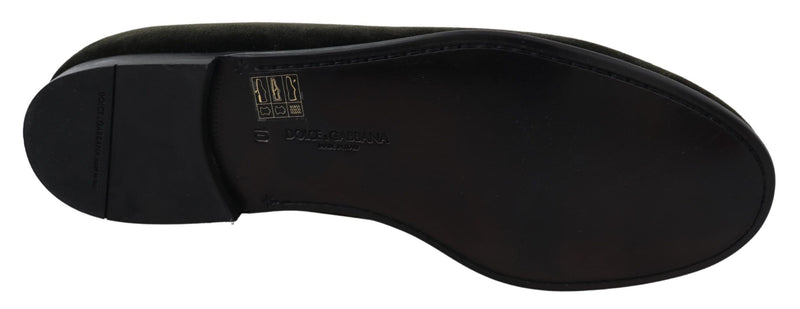 Mocassins Dolce &amp; Gabbana en velours vert pour homme