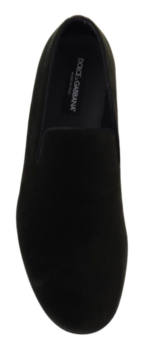 Mocassins Dolce &amp; Gabbana en velours vert pour homme