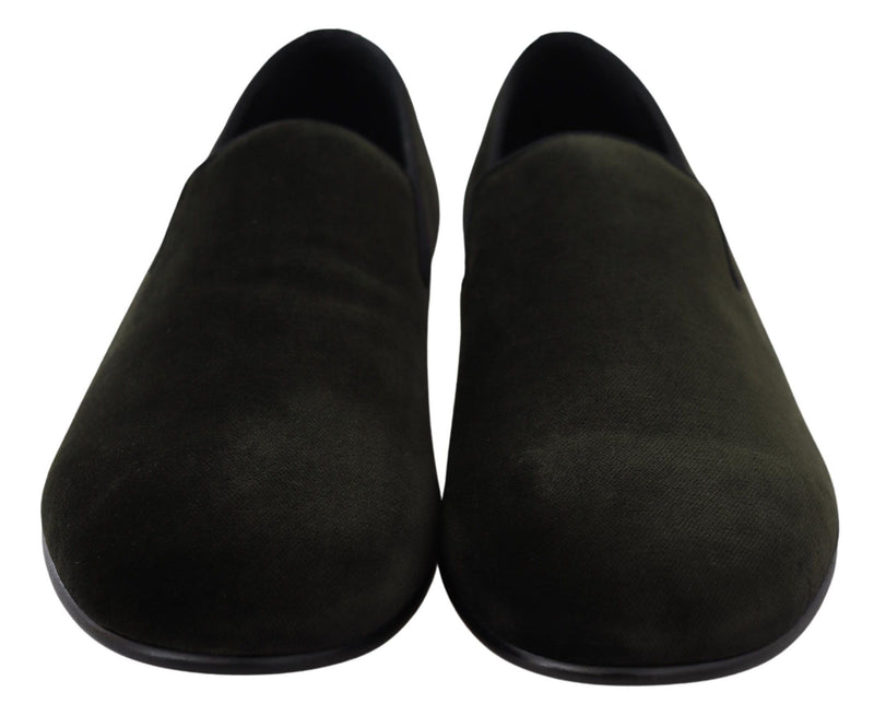 Mocassins Dolce &amp; Gabbana en velours vert pour homme