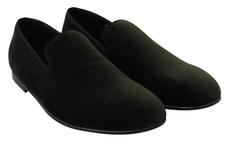 Mocassins Dolce &amp; Gabbana en velours vert pour homme