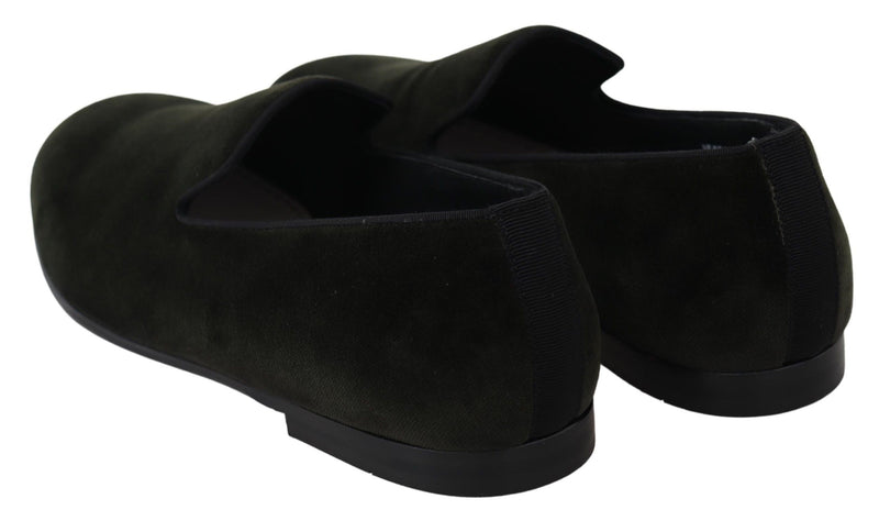 Mocassins Dolce &amp; Gabbana en velours vert pour homme