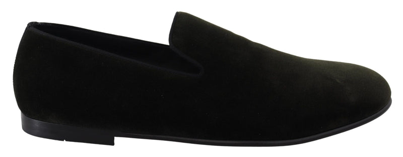 Mocassins Dolce &amp; Gabbana en velours vert pour homme