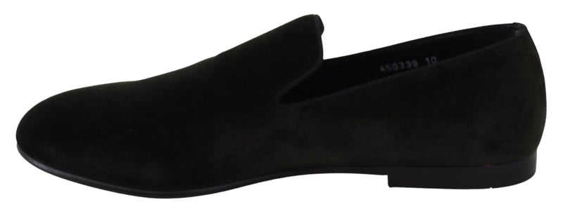 Mocassins Dolce &amp; Gabbana en velours vert pour homme