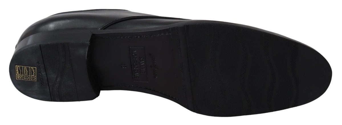 Dolce &amp; Gabbana Chaussures SARTORIA en cuir noir, fabrication artisanale