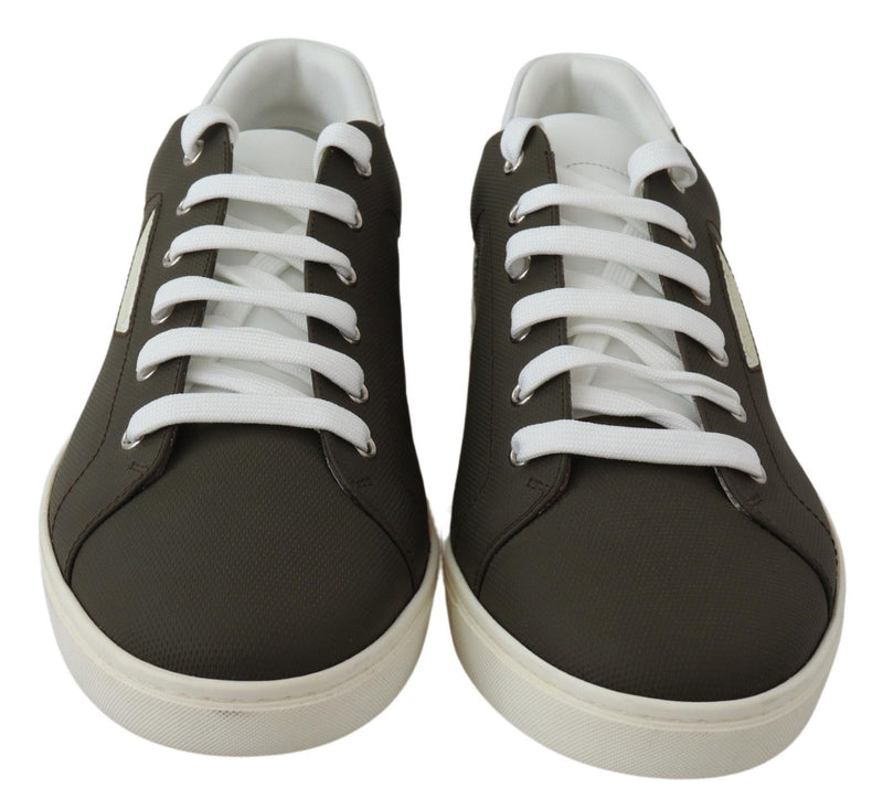 Baskets basses Dolce &amp; Gabbana en cuir blanc et vert