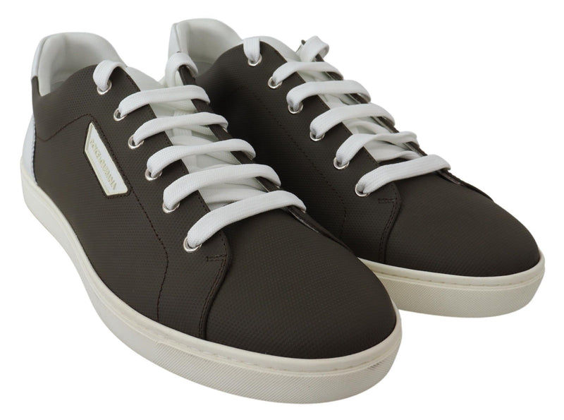 Baskets basses Dolce &amp; Gabbana en cuir blanc et vert