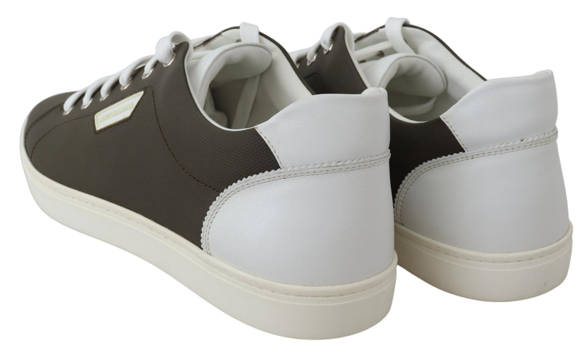 Baskets basses Dolce &amp; Gabbana en cuir blanc et vert