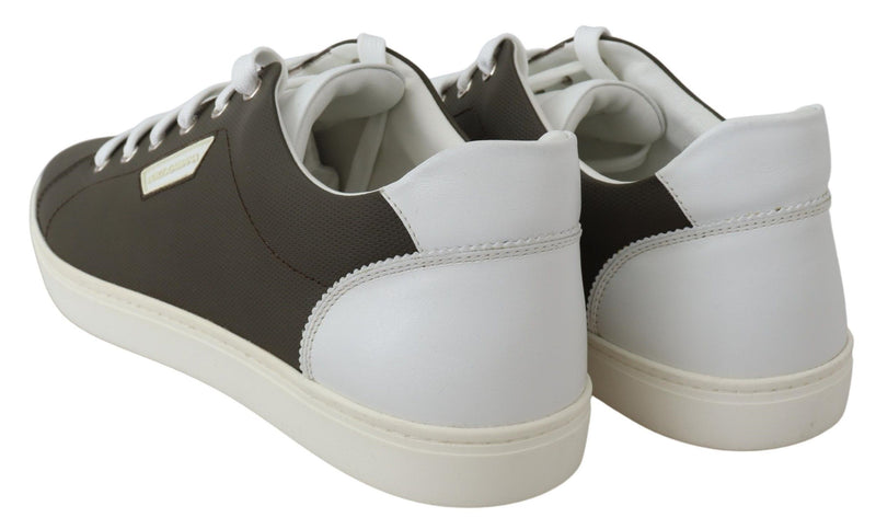 Baskets basses Dolce &amp; Gabbana en cuir blanc et vert