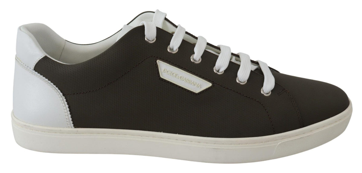 Baskets basses Dolce &amp; Gabbana en cuir blanc et vert