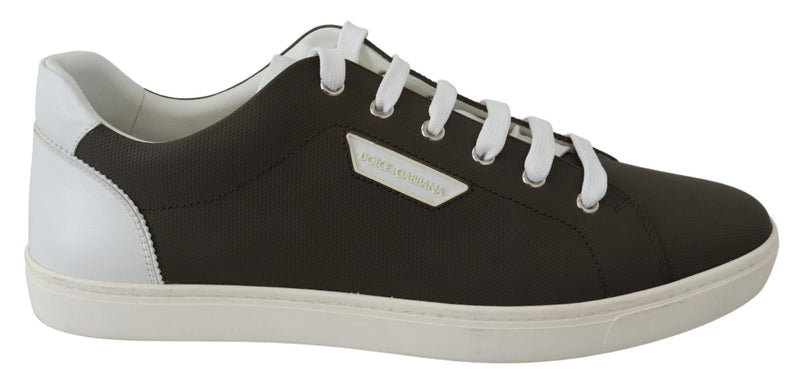 Baskets basses Dolce &amp; Gabbana en cuir blanc et vert