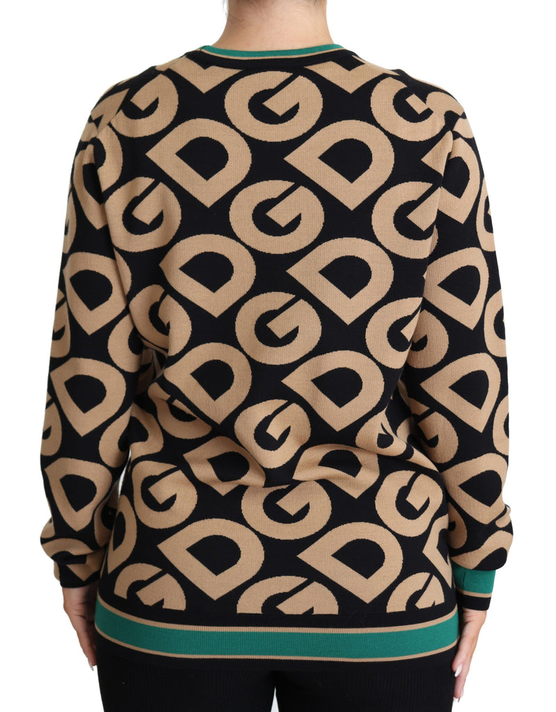 Pull Dolce &amp; Gabbana multicolore DG Mania en laine à col rond
