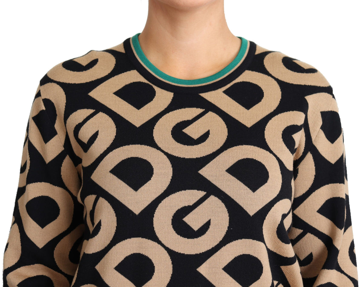 Pull Dolce &amp; Gabbana multicolore DG Mania en laine à col rond