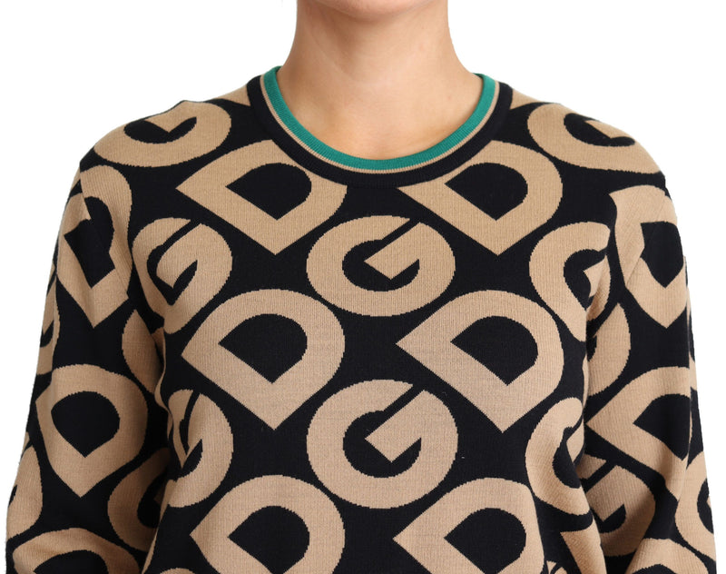 Pull Dolce &amp; Gabbana multicolore DG Mania en laine à col rond