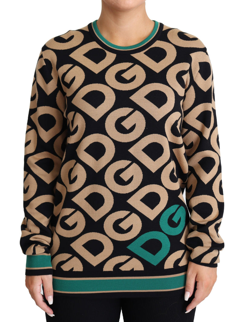 Pull Dolce &amp; Gabbana multicolore DG Mania en laine à col rond