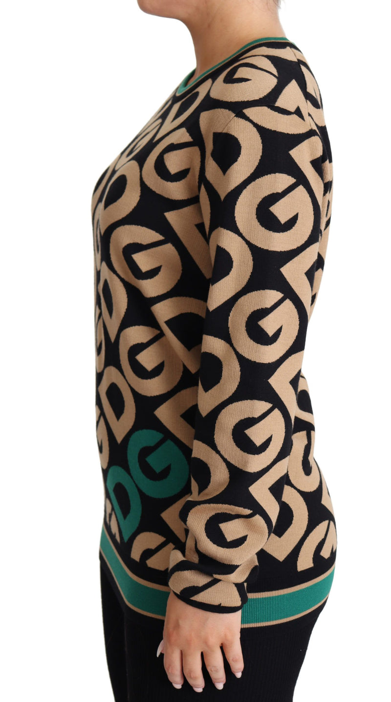 Pull Dolce &amp; Gabbana multicolore DG Mania en laine à col rond