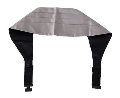 Dolce &amp; Gabbana Grijze Heren Tailleband 100% Zijden Cummerbund