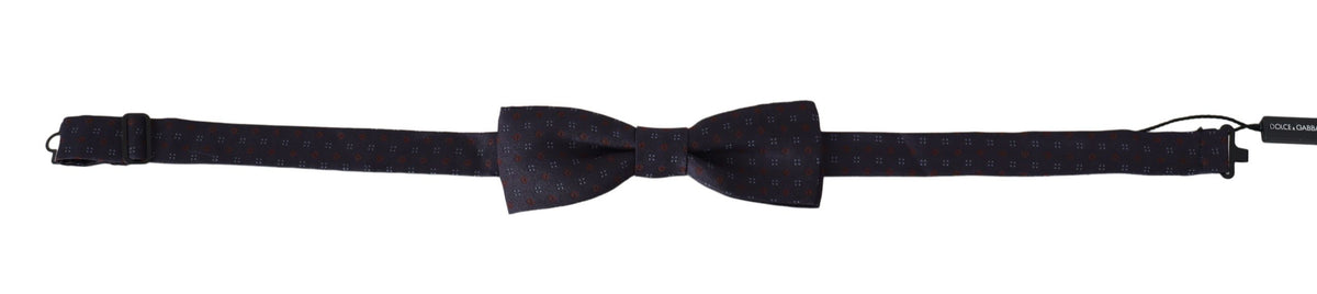 Nœud papillon ajustable en soie à motif gris Dolce &amp; Gabbana