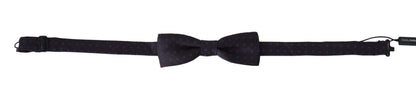 Nœud papillon ajustable en soie à motif gris Dolce &amp; Gabbana
