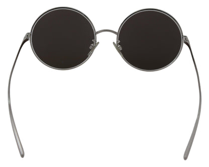 Dolce &amp; Gabbana Zilveren Ronde Grijze Lenzen Dames Zonnebril
