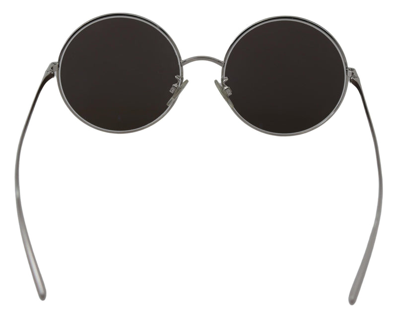Lunettes de soleil rondes argentées Dolce &amp; Gabbana pour femme, verres gris