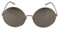 Dolce &amp; Gabbana Zilveren Ronde Grijze Lenzen Dames Zonnebril