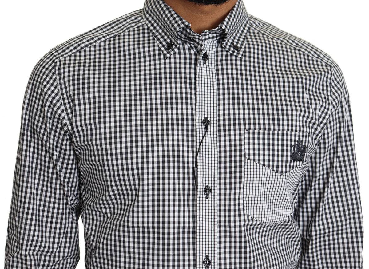 Chemise décontractée à carreaux noir et blanc Dolce & Gabbana