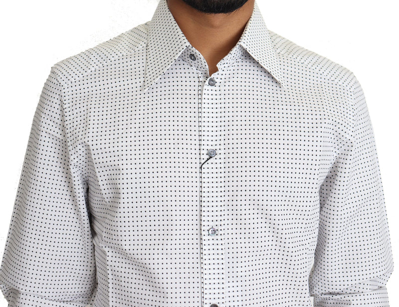 Dolce &amp; Gabbana Zwart Wit Polka Dots Overhemd