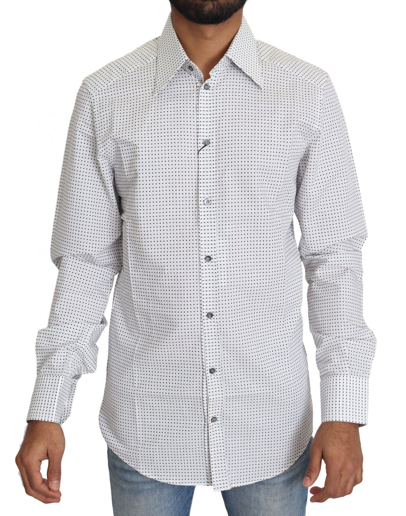 Dolce &amp; Gabbana Zwart Wit Polka Dots Overhemd