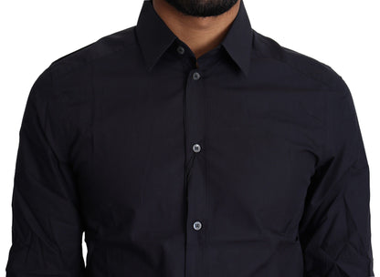 Chemise habillée en coton bleu marine de Dolce & Gabbana