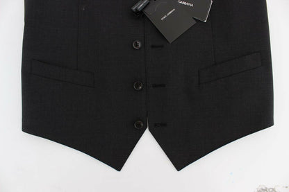 Gilet-veste en laine extensible grise Dolce & Gabbana
