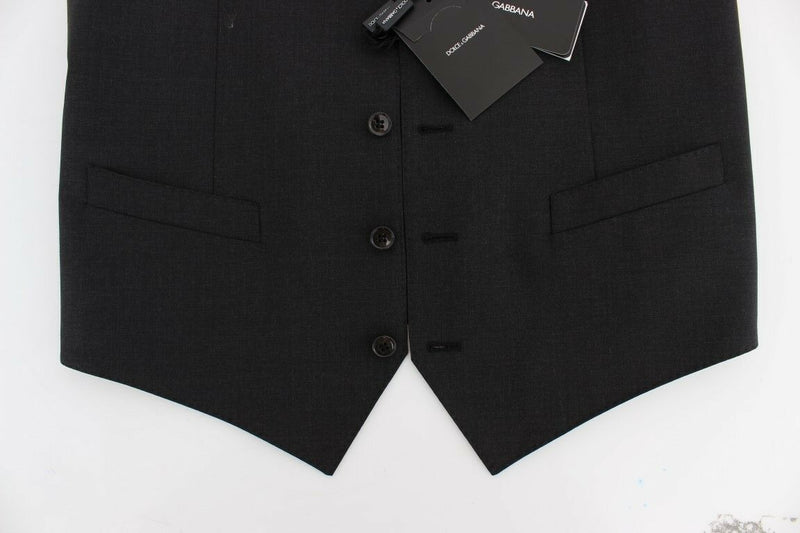 Gilet-veste en laine extensible grise Dolce &amp; Gabbana