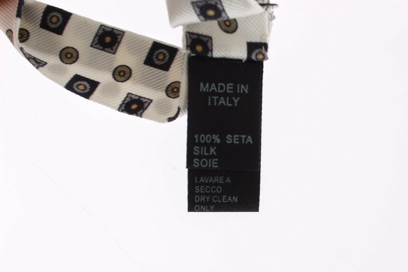 Dolce &amp; Gabbana Witte Zijden Strik Leren Herenriem Cadeaudoos