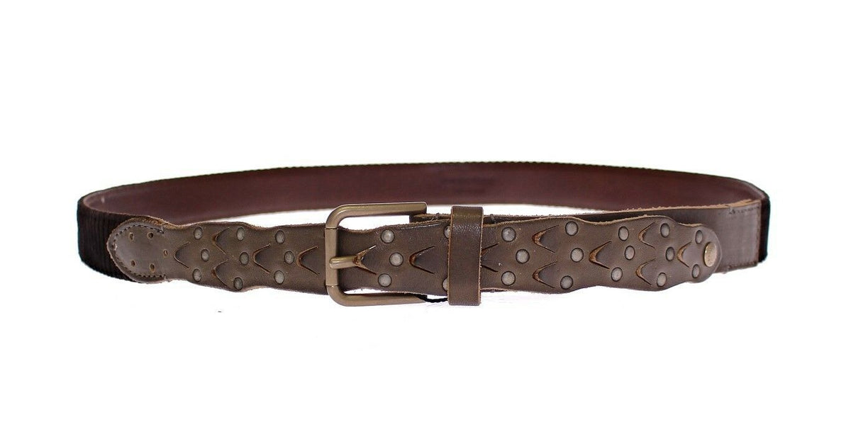 Dolce &amp; Gabbana Ceinture Cintura Gürtel en cuir marron avec logo