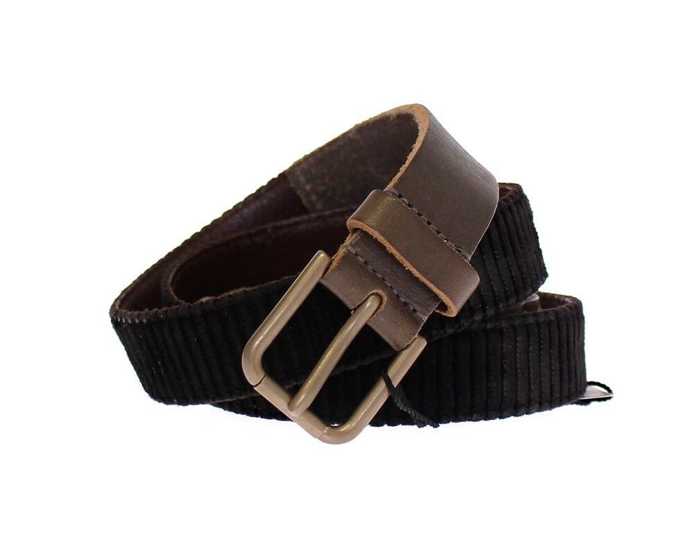 Dolce &amp; Gabbana Ceinture Cintura Gürtel en cuir marron avec logo