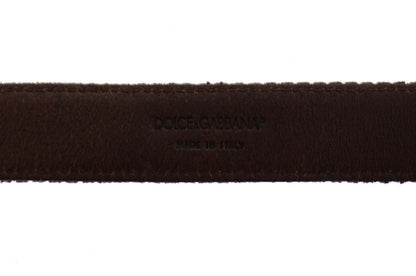 Dolce &amp; Gabbana bruin lederen Cintura Gürtel riem met logo