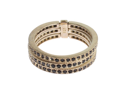 Nialaya zwarte CZ 925 sterling zilveren damesring