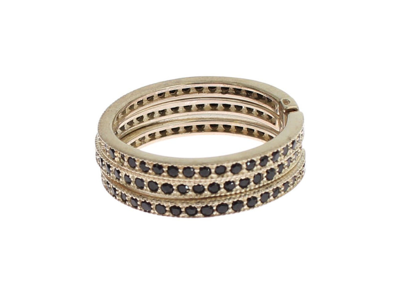 Bague Nialaya en argent sterling 925 et zircone cubique noire pour femme