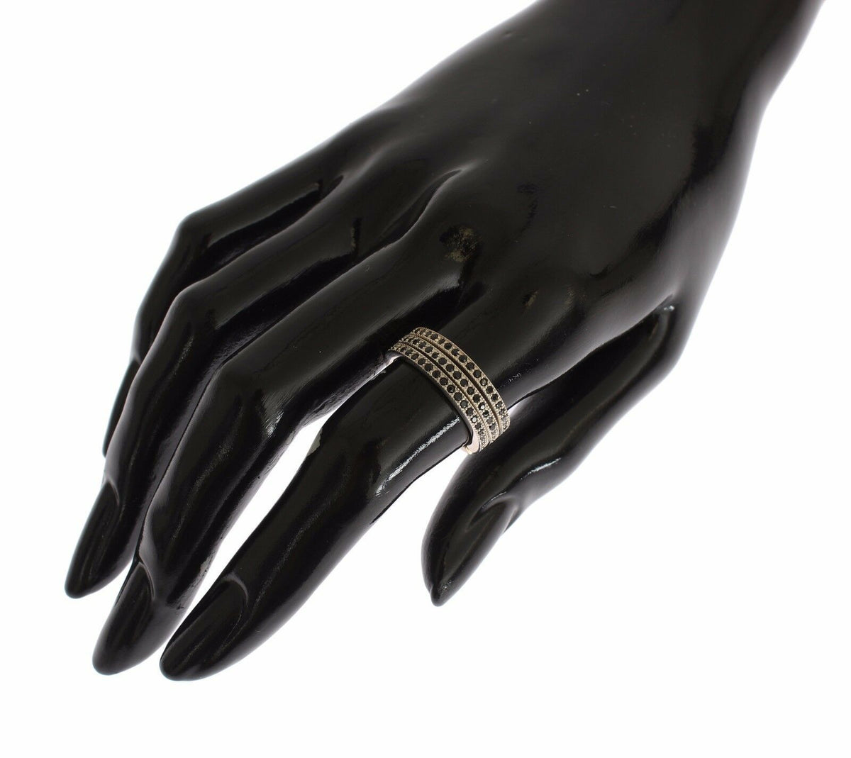 Bague Nialaya en argent sterling 925 et zircone cubique noire pour femme