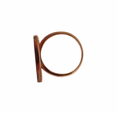 Nialaya roze gouden 925 zilveren damesring met heldere zirkonia