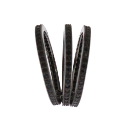 Nialaya Zwarte CZ 925 Sterling Zilver Dames