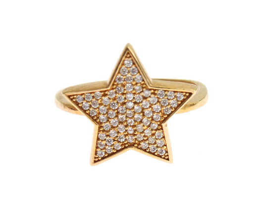Nialaya Star Goud 925 Zilveren Dames Heldere Ring
